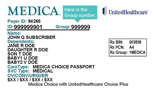 Sample ID Card with Policy/Group Number