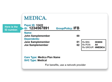 Sample image of an IFB ID card with Member number indicated